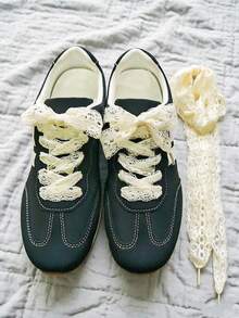 Koreanische Spitze Schleifen Schnürsenkel, Nische Atmosphäre Haargummis, geeignet für Sportschuhe & Lässig Schuhe, schwarz passend für den täglichen Sommer-Outfit - Verschiedenfarbig - Übersicht 6
