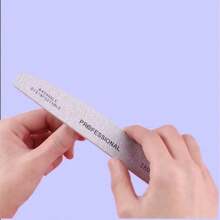 Bộ 5 dũa móng tay bằng gỗ hình lưỡi liềm, độ nhám 100/180, mặt nhám hai mặt, có thể giặt và tái sử dụng, phù hợp với móng tay tự nhiên, dùng tại nhà và salon, dùng để đánh bóng móng. - Màu Xám nhạt - Xem 5