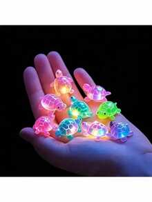 50个夜光3D海龟摆件 - 色彩鲜艳的半透明塑料装饰品，适用于DIY手工、派对礼品、课堂奖励和海滩主题活动。非常适合万圣节、复活节、感恩节、圣诞节、生日和派对礼物、节日装饰、夜光装饰、轻便装饰、海龟装饰、工艺品材料、活动策划、手工爱好者（颜色和款式随机）。 - 查看 5