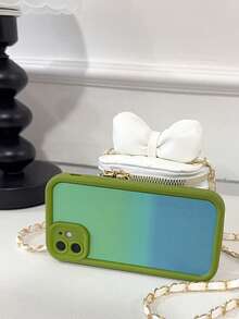 Túi đeo chéo mini xích trang trí nơ thời trang cho bé gái - trắng - Xem 6