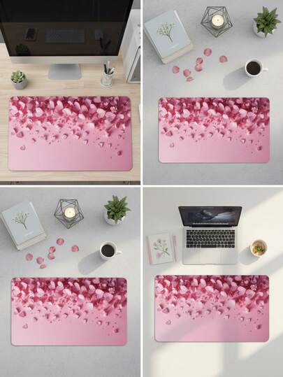 Large Size Waterproof Non-Slip Smooth Cloth Surface Gradient Sakura Snowflake Pattern Mouse Pad, Also Suitable As Keyboard Pad, Desk Mat Or Book Stand, Suitable For Gamers, Office And Dorm Use, Compatible With Mouse And Trackball, Great Gift For Gamers
