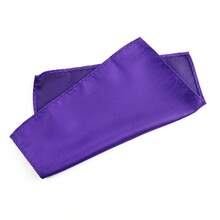 ZLQ&GOU 3 piezas Conjunto de corbata de poliéster de pana sólida púrpura con pajarita y pañuelo de bolsillo, adecuado para eventos de negocios, bodas, sin caja de regalo - Morado - Ver 4