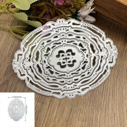 Oval & Round Frame Metal Cutting Dies, Oval & Round Frame Metal Cutting Template, DIY Scrapbooking Card Decoration Embossing Paper Mold For Album Card Making