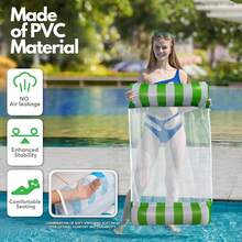 1pc 120cm Swimming Pool Floating Bed, 4-In-1 Saddle/Lounge Chair/Hammock/Inflatable Floating Bed Raft Lounger Beach Hot Tub Mat - Rectangle - View 2