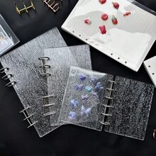 A5/A6/A7 亚克力树皮纹理透明活页夹、透明贴纸簿、印台、DIY封口贴、照片收纳袋、相册、预算计划本、日记本、笔记本、办公用品、返校用品 - 套裝 - 查看 3