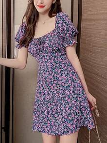 Women Short Dresses - Purple - View 5