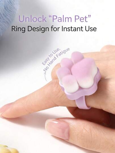 1pc New Multi-Color Cat Claw Nail Brush, Cuticle Cleaner Brush, Nail Art Cleaning Tool, Finger Clip Soft Brush, Nail Dust Removal, Manicure Supplies, Portable Nail Brush