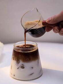 75ml Heat-Resistant Glass Milk Pitcher With Wooden Handle, Suitable For Espresso, Cream, Sauce, And Condiment Mini Pitchers - Multicolor - View 3