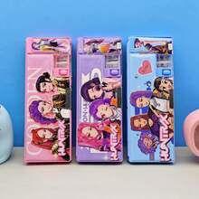 Kpop Demon Huntress K-Pop Girl Group Double-Layer Stationery Box, High-Appearance Zoe Rumi Multi-Functional Large Capacity Pencil Case, Stationery Storage Box, Back To School Supplies - 1 PC Pencil Case, Three Styles Randomly Sent - View 5