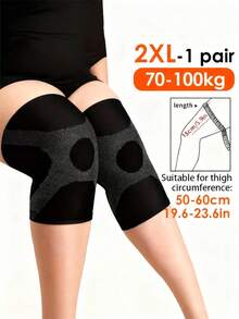 RPPR 1 双 - 特大号高弹力压缩护膝套，透气舒适，加厚护膝，男女通用，黑色和灰色，加大码，XL-3XL，适合体重达 130 公斤/286.6 磅。 - 灰色 - 查看 15