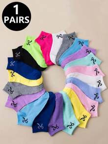 1/5/10/20 双装男士多色短袜，休闲运动踝袜，舒适轻便休闲袜，适合春、夏、秋季穿着 - 彩色 - 查看 13