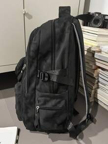 多隔层字母印花尼龙背包，可装15.6英寸笔记本电脑，多口袋轻便学生书包，多功能通勤包，大容量旅行包，适合学生、中小学生、护士、教师、商务人士、旅行、通勤、购物、办公、约会、徒步、训练、工作、生日/节日礼物 - 彩色 - 查看 9