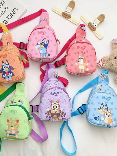 Bluey 1pc Cute Dog Crossbody Bag/Cartoon Storage Pouch, Suitable For Storing Coins And Phones