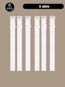 6 piezas de correas elásticas ajustables y antideslizantes multifuncionales, adecuadas para tirantes de sujetador, puños de mangas, perneras de pantalones y talla grande - Multicolor - Ver 5