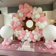 54pcs/28pcs Balloon Set 10inch/12inch White, Macaron Pink, Pastel Pink, Metallic Pink, Pink Foil Sequin Balloons, Latex Balloon Set, Suitable For Anniversary, Wedding Decoration, Photo Backdrop, Birthday Decoration, Bridal Shower, Theme Decoration, Indoor Decoration, Proposal Ceremony - Multicolor - View 3