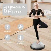 Home Fitness Equipment, Bosu Ball, Home Fitness Gear For Stability Balls, 22.5-Inch/27.2-Inch/31.5-Inch Fitness Ball Balance Trainer, Exercise Stability Ball, Half-Round Balance Ball Strength Training Equipment For Aerobic And Core Training (Multiple Colors Available) - 灰色 - 查看 2