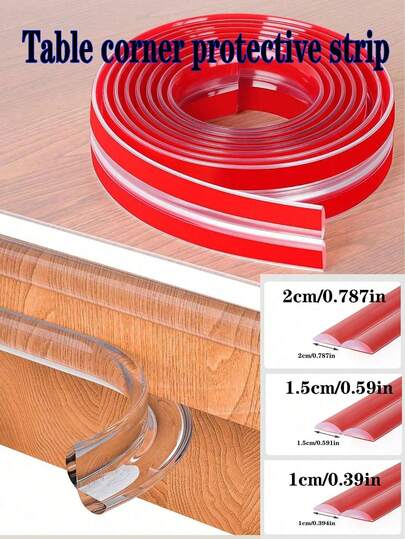 1 pieza Protector de bordes transparente, parachoques de para niños, longitud de 1m/2m/3 metros, grueso, suave y duradero, acolchado resistente a arañazos, fácil de cortar y pegar, protege el escritorio, mesa de café, pared de colisiones y arañazos, adecuado para recién nacidos, bebés, niños, hogar, sala de estar, dormitorio, guardería, jardín de infantes, regalo ideal para Navidad, Acción de Gracias, cumpleaños