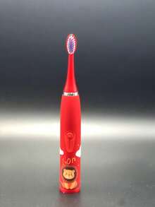 1 pieza Cepillo de dientes eléctrico con 6 piezas de cabezales de cepillo de repuesto - Rojo - Ver 5