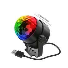 Bola de cristal RGB con luz LED de discoteca - 7 modos con control remoto, lámpara de escenario adecuada para fiestas en casa, KTV, bodas, decoración de habitaciones, etc. - Negro - Ver 10