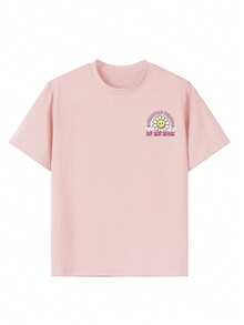 Tween Girl Funny "MINIATURE VERSION OF MY MOM" Cartoon Print T-Shirt, Suitable For Girls' Daily Wear, Mother-Daughter Matching And Special Occasions, Cute And Fashion Top For Girls In Summer - Pink - View 6