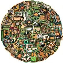 50张户外露营装备卡通涂鸦贴纸 DIY手机吉他笔记本电脑行李箱防水贴纸剪贴簿用品文具趣味贴纸 Kindle - 1 Set - 查看 8