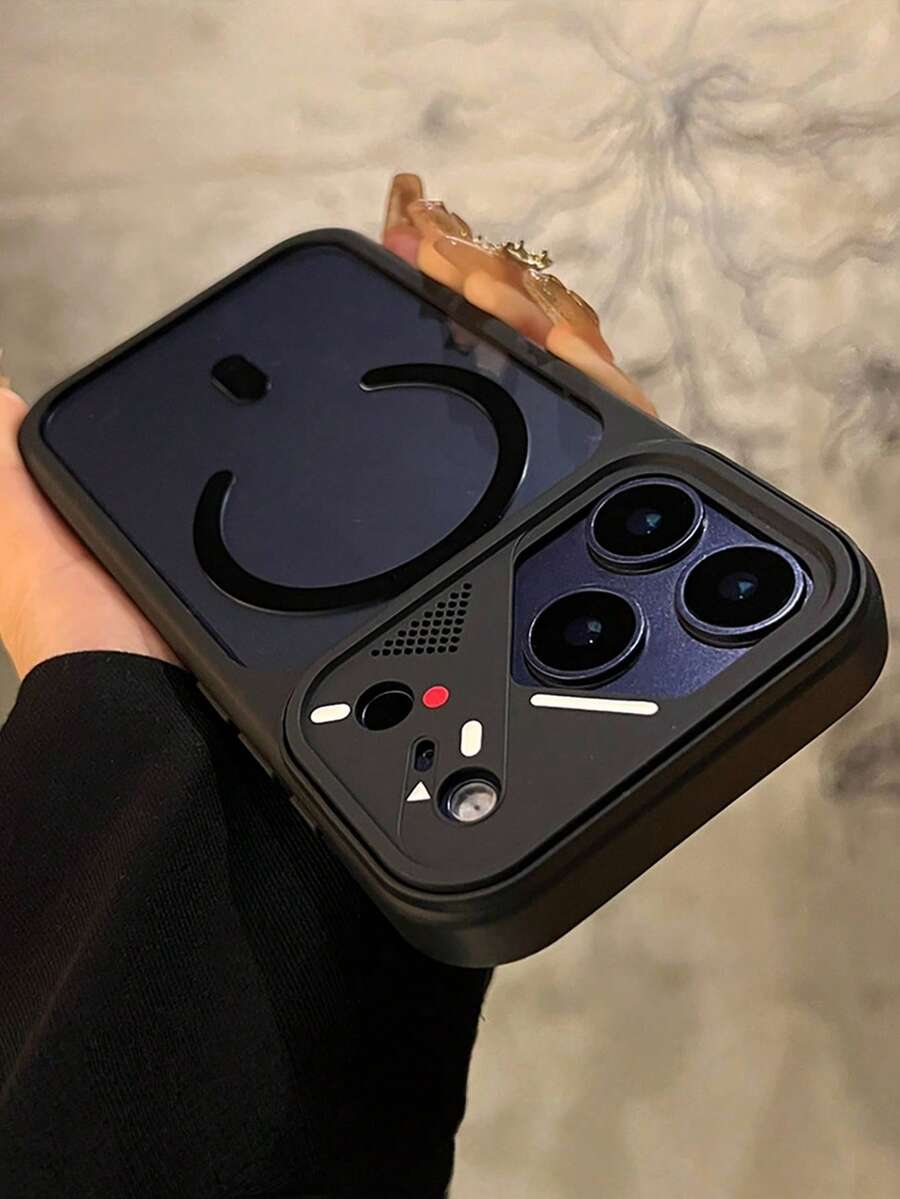 1pc Luxury Camera Protection Crystal Clear Magnetic Phone Case Compatible With IPhone 17 16 15 14 13 12 11 Pro Max Plus Soft Back Cover - Black - View 1