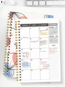 Trees 1本2026年月度计划笔记本，A5极简风格，带日历网格、笔记和待办事项清单，是居家、工作和学习的理想效率管理工具，也是办公桌必备配件。 - 彩色 - 查看 3