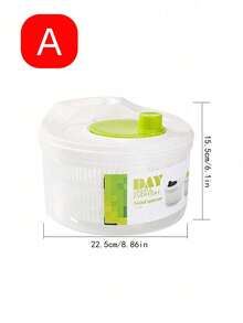 1个多功能沙拉脱水器，手动果蔬脱水器，双层沥水篮，耐用PP材质，厨房工具，高效沙拉制作，厨房必备 - 彩色 - 查看 6