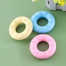 TPR圆形狗狗玩具，宠物咀嚼玩具，爪印甜甜圈玩具，耐用洁牙解闷训练玩具 - 彩色 - 查看 6