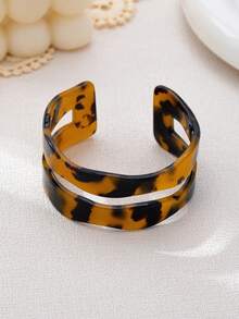 3件套极简几何不对称厚重纹理金色手镯套装，适合女性，厚实光滑哑光重金属锌合金材质 - 彩色 - 查看 6