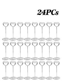 Metal Note Clip Desktop Card Holder Heart Shape Place Card Holder Wedding Party Label Clip Bulk Wholesale - View 10