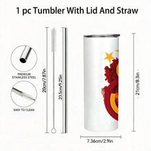 20oz Insulated Water Bottle Majestic Lion Emblem With Gold And Maroon Graphic Design Featuring Four Stars And Artistic Smoke Effects Artistic Turkish Football Fan Gift For Birthdays Fathers Day And Special Celebrations - 1 pc - 查看 3