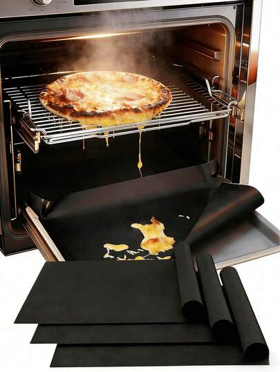 1/2/3Pcs Oven Liners, Easy To Clean Oven/Stovetop Bottom Protective Mats, Non-Stick Heat Resistant Baking Mats For Home And Outdoor Camping Grilling, Thickened Oven Liners, Stove Protectors, Grill Mats, Anti-Spill Pads, Oven And Microwave Mats, Kitchen Supplies, Easy Clean Oven Protectors, Salvamanteles, Valentine's Day, New Year's Eve, DIY Desserts, Kitchen