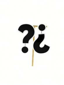 1 Pair Exaggerated Asymmetric Geometric Black Question Mark Acrylic Earrings - Multicolor - View 3