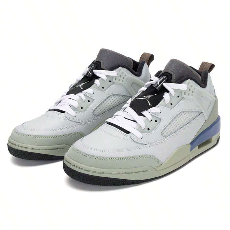Men's Casual Shoes JORDAN SPIZIKE LOW Fashion Low-Top Sneakers, Lightweight Casual Shoes, Sports Training Basketball Shoes HV5969-003 - Silver/Metallic Silver/Horizon Green/Mink Brown - View 1