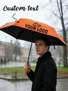 Customizable Logo Text Portable Sun Umbrella, Personalized Mini Folding Design, Suitable For Business Trips, Weddings, Family Gatherings, Lightweight Multifunctional Rain And Sun Umbrella - Multicolor - View 3