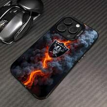 logo on fiery smoke background. This stylish is compatible with Samsung, Apple, VIVO, OPPO, , Transsion, ,  and Honor. Made of TPU silicone, it offers shock and drop protection and a superior feel. It's an ideal gift for family, friends, and loved ones, and a perfect choice for valentines day and Year's gift. - Negro - Ver 1