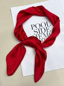 1pc Solid Color Elegant & Unique Classic Spring/Autumn Women Scarf, Versatile & Comfortable Daily Wear - Đỏ - Xem 13
