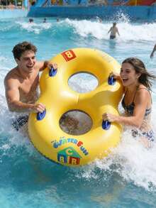 1pc Thick 8-Shaped Inflatable Swimming Ring, Adult Floating Circle, PVC Buoy Underarm Thickened Swim Ring - Multicolor - View 1