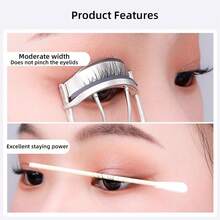 Beginner's Small Portable Eyelash Curler, Natural Curl & Lift, Long-Lasting Hold, Gentle On Lashes - Silver - View 3