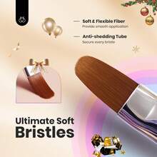 Beetles Gel Polish Nail Art Brushes Wood Alloy Handle, Dotting Pen Clean Up Liner French Nail Brush Set - 6pcs Gray Nail Brush - 查看 5