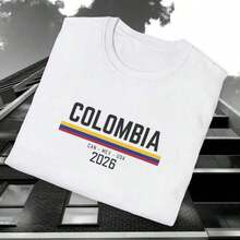 Camiseta personalizada Colombia Mundial 2026 _ Gráfica _ Mundial _ USA _ Canadá _ México - Blanco - Ver 6