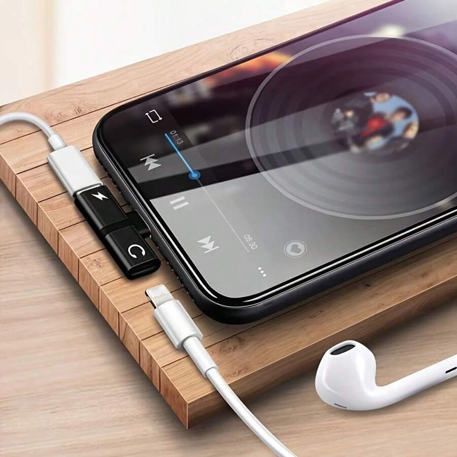 1个Lightning音频适配器和充电器分线器，兼容系列，包括 14 Pro Max/14 Pro/14 Plus/14/13/12/11/XS/XR/8/7/6系列 - 彩色 - 查看 1