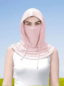 Mũ trùm đầu bằng lụa băng unisex, che nắng toàn mặt, chống tia UV, thích hợp cho đạp xe - Khăn quàng cổ thoáng khí, không đường may, có dây rút điều chỉnh được và che tai, thích hợp cho xe máy, xe đạp, câu cá và các hoạt động ngoài trời khác. Khẩu trang chống nắng cho nữ, mũ trượt tuyết cho nam. - Nhiều màu - Xem 8