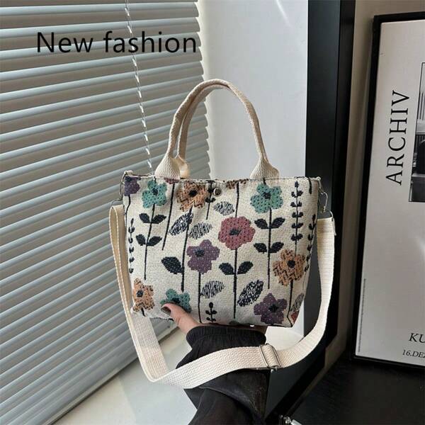 女士迷你小手提包，购物袋，多功能托特包，印花图案，适合旅行、返校和通勤。