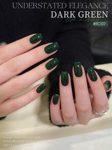 XEIJAYI 1支装 15ml 深绿色凝胶指甲油 - 持久光泽，高饱和度亮泽，坚固持久的美甲凝胶，适用于沙龙美甲DIY，女士礼物 - 墨綠色 - 查看 5