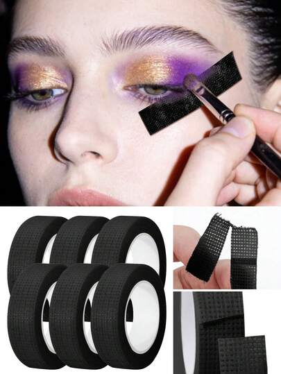 12pcs/10pcs/6pcs/3pcs/2pcs/1pc Cynthia Professional Eyelash Extension Glue Tape, Multi-Functional Self-Adhesive Tape, Eyeshadow & Eyeliner Auxiliary Tool, Eye Makeup Protective Sticker, Breathable Micro-Porous Fabric Tape Suitable For Eyelash Extension & Curling, Breathable & Non-Irritating Eye Isolation Sticker