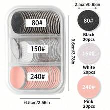 60pcs Replaceable Metal Grinding Heads, Pink Foot Care Sanding Paper, Foot Care Tools Accessories - Multicolor - View 6