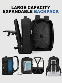 Ba lô mở rộng, ba lô đa chức năng, ba lô du lịch đựng laptop 17.3 inch dành cho nam và nữ, ba lô xách tay 40L đạt tiêu chuẩn hàng không, ba lô hành lý cỡ lớn có thể mở rộng. - Nhiều màu - Xem 18