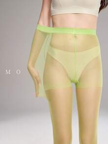 1 đôi quần legging nữ cổ điển đa năng - Màu xanh chanh - Xem 3